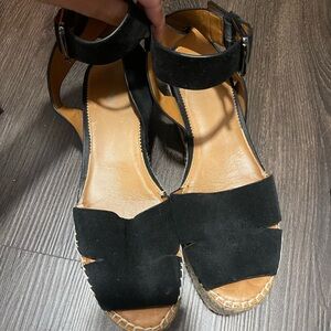 Franco Sarto Black Suede Espadrilles